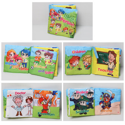 

Bright Color Soft Cloth Book Cartoon Baby Learning Poultry Sea Animals Alphabet Vegetable Person Image Cognition Infant Early Educ
