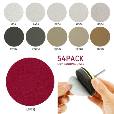 

Willstar 54 pcs 3 Inch Sanding Paper 80-7000 grit WetDry Hook&Loop Sanding Discs