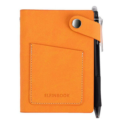 

Elfinbook Mini Smart Reusable Erasable Faux Leather Notebook Paper Notepad Diary Journal Office School Travelers Drawing Gift