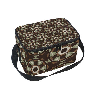 

ALAZA Insulated Lunch Box Abstract Texture Lunch Bag for Men Women Portable Tote Bag Cooler Bag