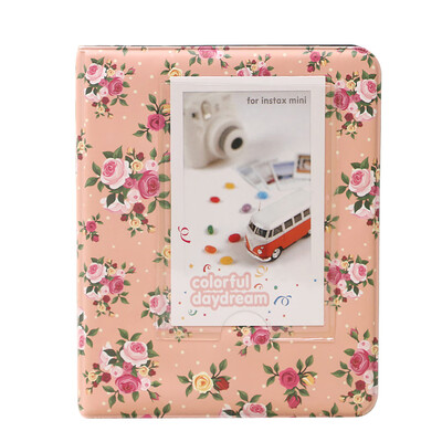 

Standard 3in Centerfold Photo Album PU 64 Pockets Albums Photos Storage Case Floral Memory Souvenir
