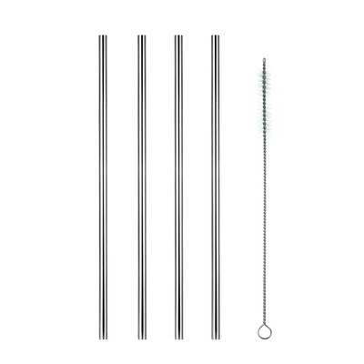 

105" Stainless Steel Straws Reusable Metal Straws 4 Straight Straws with a Cleaning Brush