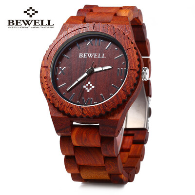 

Bewell ZS - W065A Wood Men Quartz Watch Roman Numeral Scales