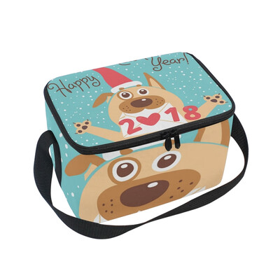 

ALAZA Lunch Box Insulated Lunch Bag Large Cooler Funny Puppy Congratulates Holiday Tote Bag