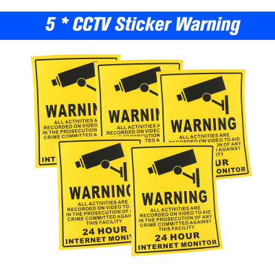 

5pcslot Safurance Waterproof Sunscreen PVC CCTV Video Surveillance Security Camera Alarm Sticker 24 Hour Monitor Camera Warning