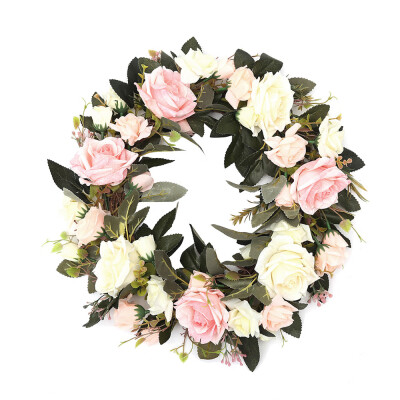 

Handmade Rose Flower Garland Floral Artificial Door Decorations Hanging Wreath