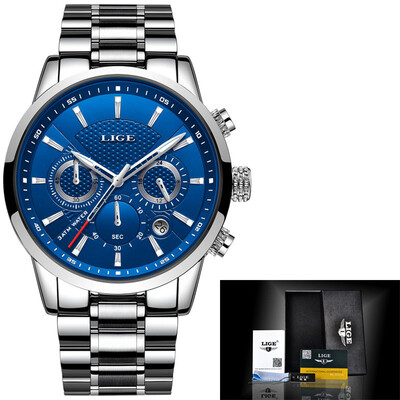 

Mens business quartz watch mens sports waterproof watch mens casual fashion all steel watch