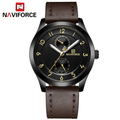 

NAVIFORCE NF3004 Man Watch Quartz Watch Leather 3ATM Waterproof Date Hour Wrist Watch