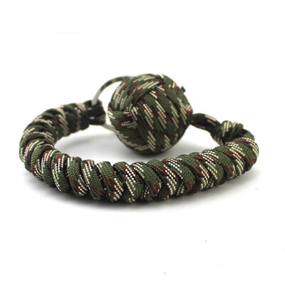 

Outdoor self-defense seven-core umbrella rope - Mountaineering survival key chain link - hand-woven rope with round steel ball