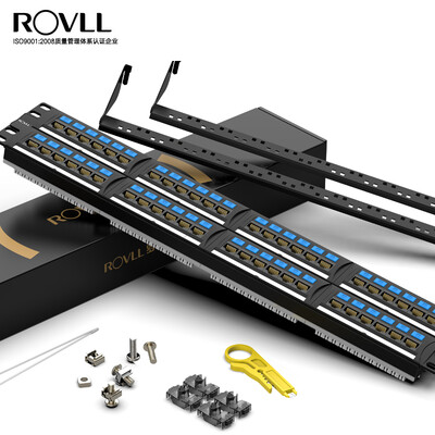 

Rover ROVLL super five 48-port network distribution frame engineering grade 50U gold-plated socket 2U rack-mounted RVCAT5E1948 NEW
