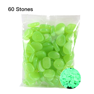 

60pcsBag Luminous Pebbles Colorful Stones Home Fish Tank Outdoor Decor Garden Walkway Glow in the Dark