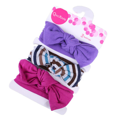

3Pcs Baby Headbands Elastic Knotted Cotton Girls Hairbands Hair Accessory for Newborn Toddler Children Style 14