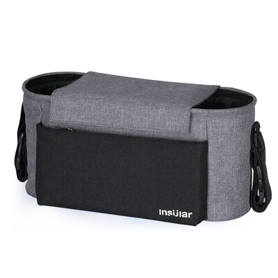

Universial Stroller Organizer Bag Diaper Bottle Storage Bag Cup Holder with Shoulder Strap Orange