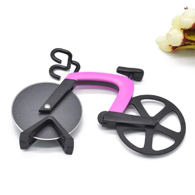 

Stainless Steel Pizza Knife Two-wheel Bicycle Shape Pizza Cutting Knife Pizza Tool Pizza Cutter Orange