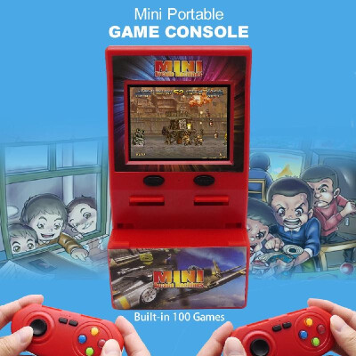 

Mini Portable Game Console 28in Screen Built-in 100 Games Two Controllers Game Machine