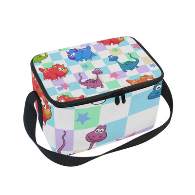 

ALAZA Insulated Lunch Box Cartoon Dinosaur Lunch Bag for Men Women Portable Tote Bag Cooler Bag