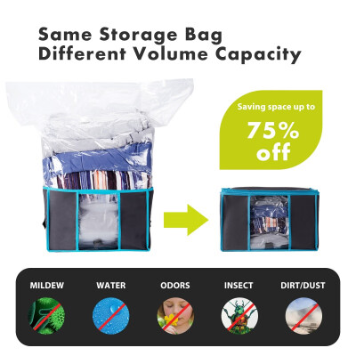 

Foldable Extra Large Compressed Organizer Bins Saving Space Seal Bags Organizer Vacuum Bag Storage Bag Transparent Border