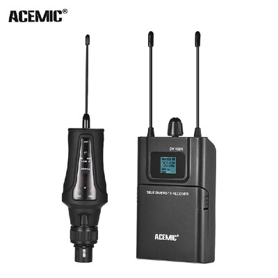 

ACEMIC True Diversity Wireless UHF Microphone System 80M Effective Range with Transmitter & Receiver for Canon Nikon Sony DSLR Cam