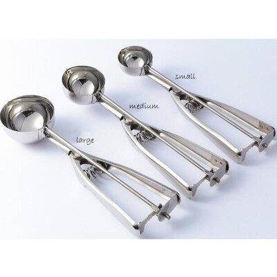 

Kitchen Ice Cream Mash Potato Scoop Stainless Steel Spoon Spring Handle Kitchen Accessories