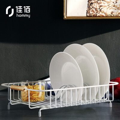 

Jiayu rubber wood wrought iron dish rack white PK8023RB