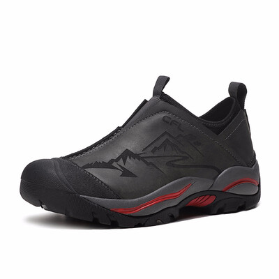 

Men Outdoor Hiking Shoes Leather Anti-Skid Shock Absorption Breathable Comfortable Camping Trekking Sneakers