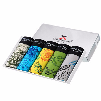 

Xie Jiaer 5 gift box mens underwear mens cotton sweat-absorbent breathable boxer shorts