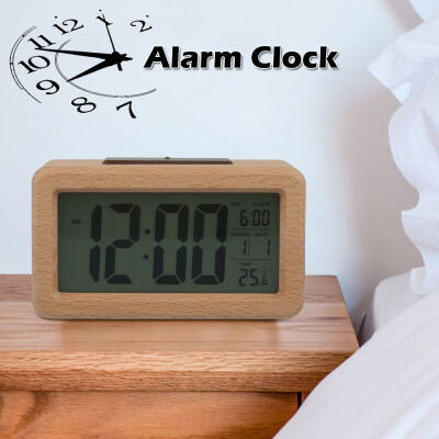 

Willstar Digital Alarm Clock Wooden Thermometer Display Night Light Snooze Sleep Timer