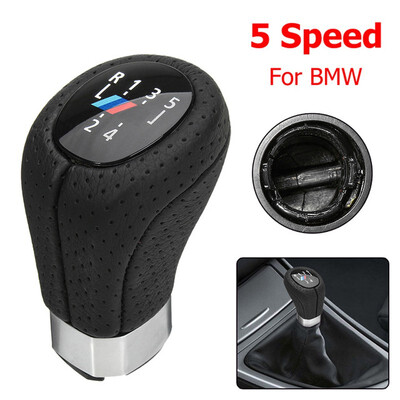 

5 Speed 6 Speed Gear Shift Knob Lever With Boot Cover Stick for BMW E87 E90 E92 X1 Accessories Left Drive With  Logo