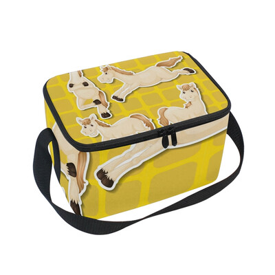 

ALAZA Lunch Box Horse Smile Insulated Lunch Bag Large Cooler Tote Bagfor Men Women