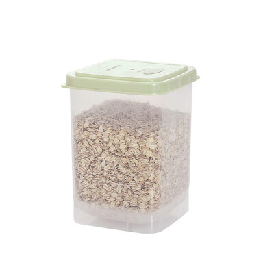 

Square Grain Sealed Food Storage Box Kitchen Moistureproof Freshness Cereals Stackable Container with Spoon