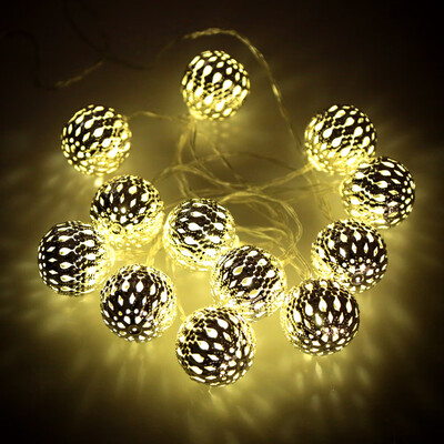 

Outdoor Garden Solar Powered 4M 12 LED Warm White Garland Hollow Ball Globe Light Control String Lamp Fairy Lights for Party Weddi