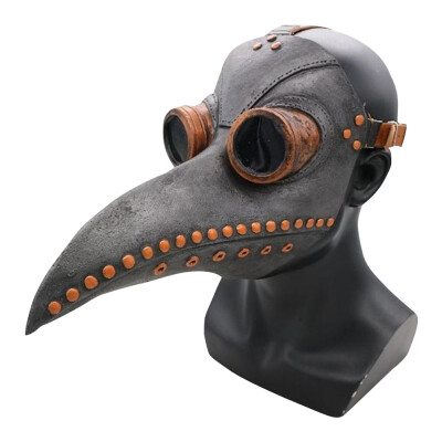 

Willstar 1PCS Halloween Plague Doctor Bird Mask Long Beak Cosplay Retro Steampunk Props-Gray