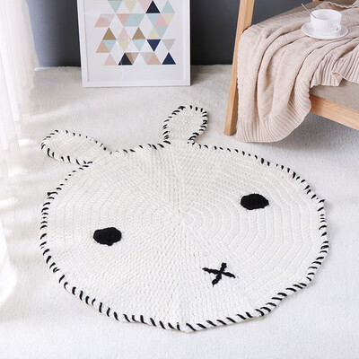 

Handmade Animal Cartoon Mats Childrens Mats Knitted Wool Blankets Diameter 80cm Rug