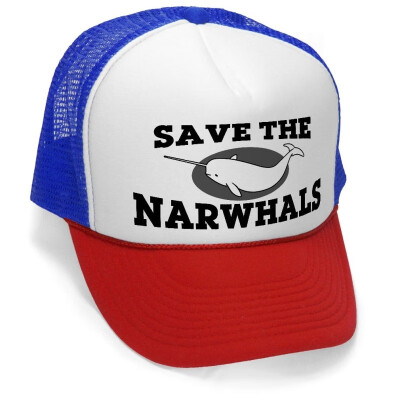 

Megashirtz - Save the Narwhals - Retro Vintage Style Trucker Hat Cap