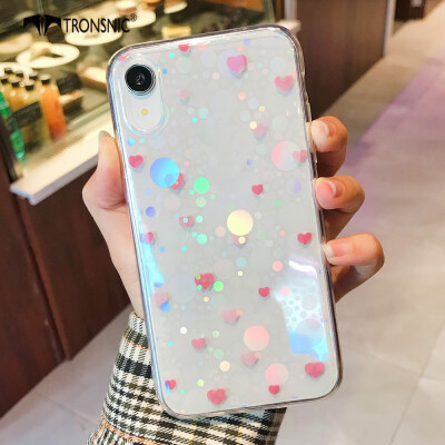 

Tronsnic Love Hearts Phone Case for iPhone XS MAX Shiny Laser Soft Cases Transparent Covers