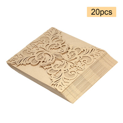 

20Pcs Romantic Wedding Party Invitation Card Delicate Carved Pattern