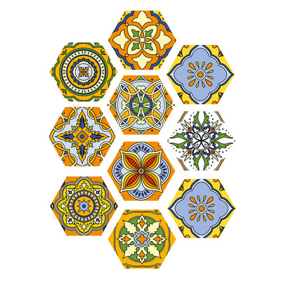 

10 PcsSet Self-adhesive Floor Sticker for Bathroom Kitchen Backsplash Tiles Wall DIY Home Decal Removable Decor