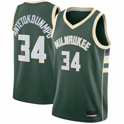 

2019 New Mens Milwaukee Bucks 34 Giannis Antetokounmpo White Green Yellow Gray Black Basketball Jersey Size -XXL