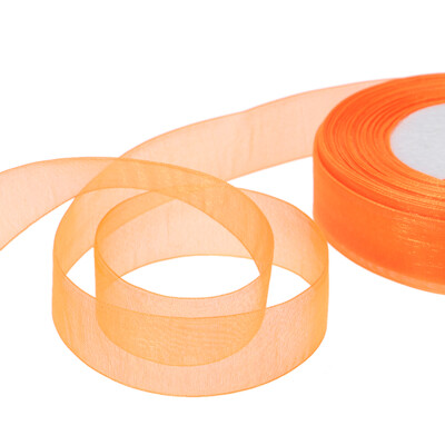 

25mm 50 YardsRoll Silk Organza Transparent Ribbon DIY Making Christmas Ribbons for Wedding Party Decoration Webbing Crafts Gifts