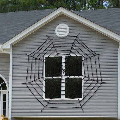 

Willstar 16157 ft Halloween Giant Garden Spiders Web with 5 Ground Nails Halloween Decoration Black