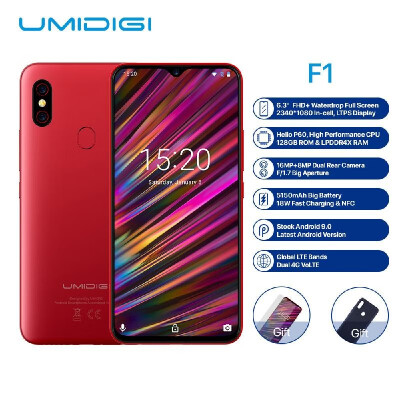 

Non-EU Version UMIDIGI F1 Mobile Phone Android 90 63Inch FHD 128GB ROM 4GB RAM Helio P60 Octa Core 5150mAh 18W Fast Charge NF