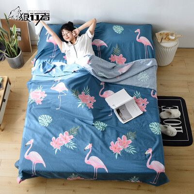 

Wolf walker dirty sleeping bag cotton portable travel tourist hotel hotel anti-dirty sheets adult indoor flamingo 200230cm