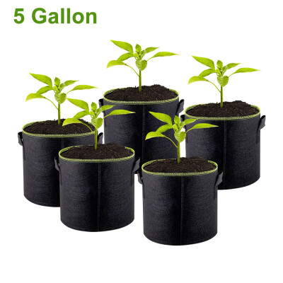 

Willstar 5PCS 5 Gallons Soft-sided Plant Pots Grow Bags with Soft Felt-like Texture That Promote Air Root Pruning