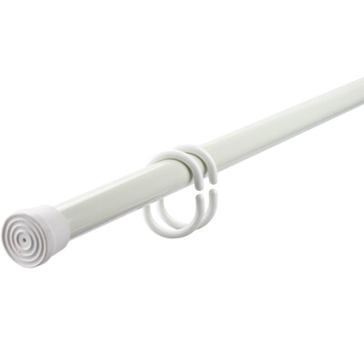 

Bingyou shower curtain rod telescopic rod clothes rod curtain free installation punching doll machine curtain half curtain support rod high carbon steel small white rod 55-90cm