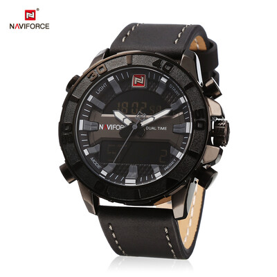 

NAVIFORCE 9114 Dual Movt Sports LED Male Watch Calendar Stopwatch Alarm Men Wristwatch