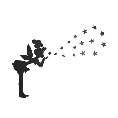 

Mirror Wall Sticker Living Room Bedroom Decoration Stickers Little Girl to Blow Stars