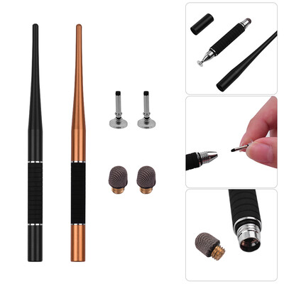 

2-in-1 Capacitive Stylus Pen High Precision with Fiber Tip&Disc Tip Metal TouchScreen Pen for Cell Phone Tablet Laptop Writing