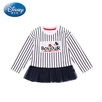 

Disney Disney self-employed childrens clothing girls small childrens tide cool skirt style sweater 2019 spring&summer new DA9166A7E02 fine collection of white&vertical bars 120