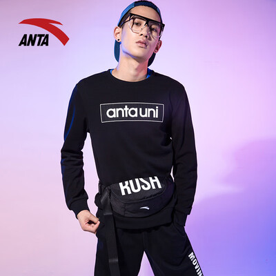 

Anta ANTA 95839730 Mens Shirt Long Sleeve T-Shirt Autumn New Sportswear Mens Casual Fashion Sports Turtleneck Shield BlackPure White M Men 170