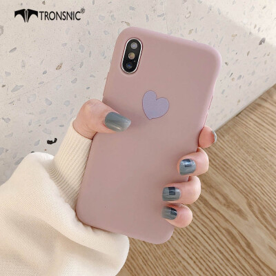 

TRONSNIC Love Heart Phone Case for iPhone X  Blue Matte Case Green Pink Luxury Love Cover Capa